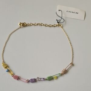 Coach Gold Chain‎ Necklace with Colorful Accents